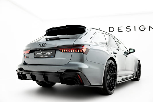 Diffusor Heck Ansatz für Audi RS6 C8 schwarz Hochglanz