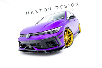 Front Ansatz V.3 für VW Golf R Mk8 Facelift schwarz Hochglanz