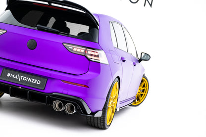 Street Pro Heck Ansatz Flaps Diffusor V.2 + Flaps V.2 für VW Golf R Mk8 / Mk8 Facelift schwarz Hochglanz