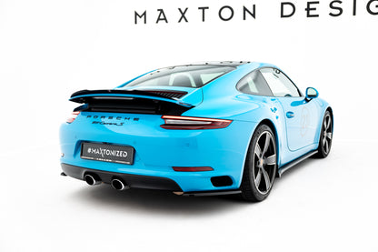 Heck Ansatz Flaps Diffusor für Porsche 911 Carrera 991 schwarz Hochglanz