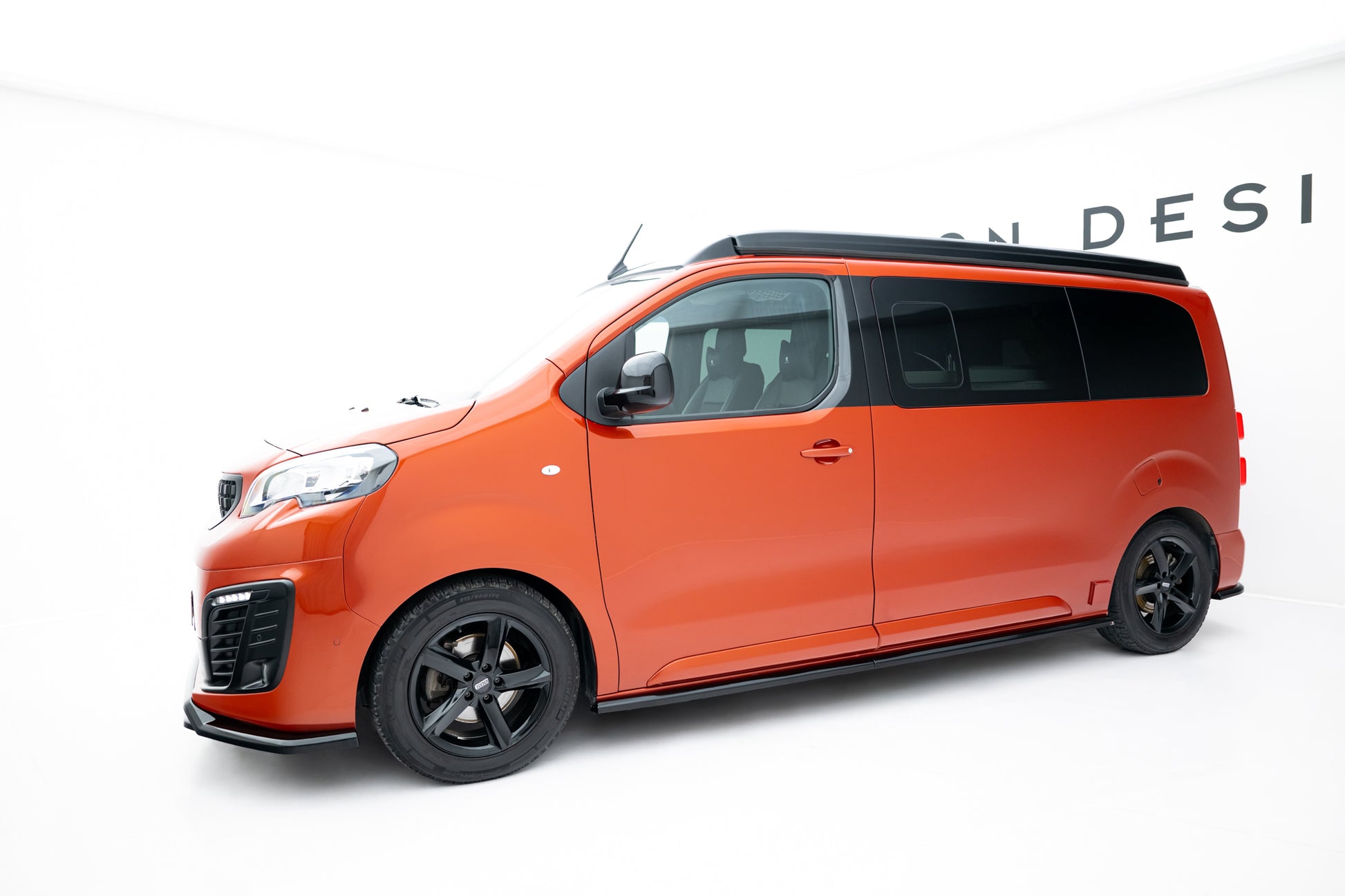 Seitenschweller Ansatz für Peugeot Partner Maxi Mk3 schwarz Hochglanz
