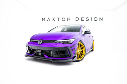 Front Ansatz V.4 für VW Golf R Mk8 Facelift schwarz Hochglanz
