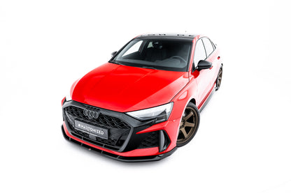 Front Ansatz V.1 für Audi RS3 Limousine 8Y Facelift schwarz Hochglanz