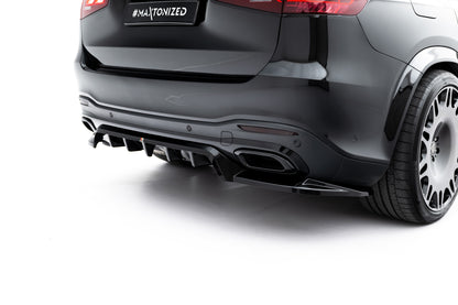 Mittlerer Cup Diffusor DTM Look Heck Ansatz für Mercedes-Benz GLS AMG-Line X167 Facelift schwarz Hochglanz
