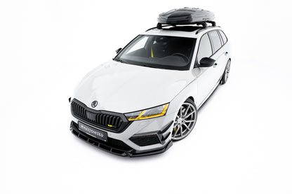 Front Ansatz V.5 für Skoda Octavia RS Mk4 schwarz Hochglanz
