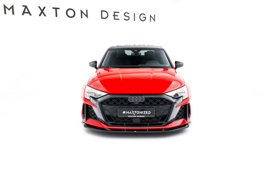 Front Ansatz V.1 für Audi RS3 Limousine 8Y Facelift schwarz Hochglanz