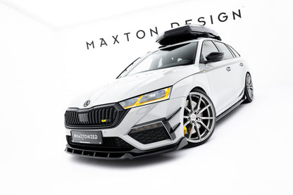 Front Ansatz V.5 für Skoda Octavia RS Mk4 schwarz Hochglanz
