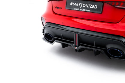 Mittlerer Cup Diffusor DTM Look Heck Ansatz für V.1 Audi RS3 Limousine 8Y Facelift schwarz Hochglanz