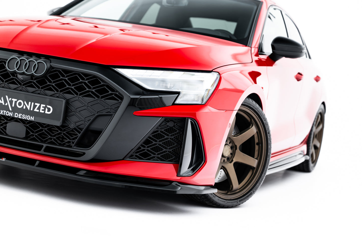 Front Ansatz V.1 für Audi RS3 Limousine 8Y Facelift schwarz Hochglanz