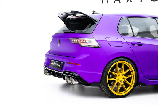Street Pro Heck Ansatz Flaps Diffusor V.2 + Flaps V.2 für VW Golf R Mk8 / Mk8 Facelift schwarz Hochglanz