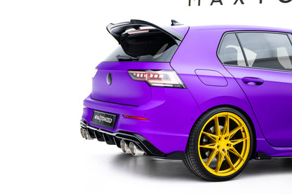 Street Pro Heck Ansatz Flaps Diffusor V.2 + Flaps V.2 für VW Golf R Mk8 / Mk8 Facelift schwarz Hochglanz