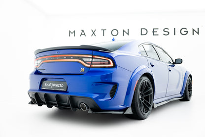 Heck Ansatz Flaps Diffusor für Dodge Charger RT Scat Pack Widebody Mk3 Facelift schwarz Hochglanz