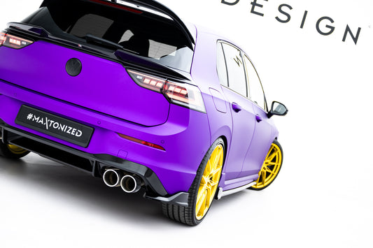 Heck Ansatz Flaps Diffusor V.7 für VW Golf R  Mk8 / Mk8 Facelift schwarz Hochglanz