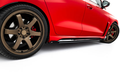 Street Pro Seitenschweller Ansatz + Flaps für Audi RS3 Limousine 8Y Facelift schwarz Hochglanz