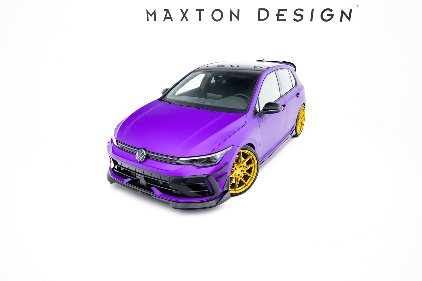 Front Ansatz V.4 für VW Golf R Mk8 Facelift schwarz Hochglanz