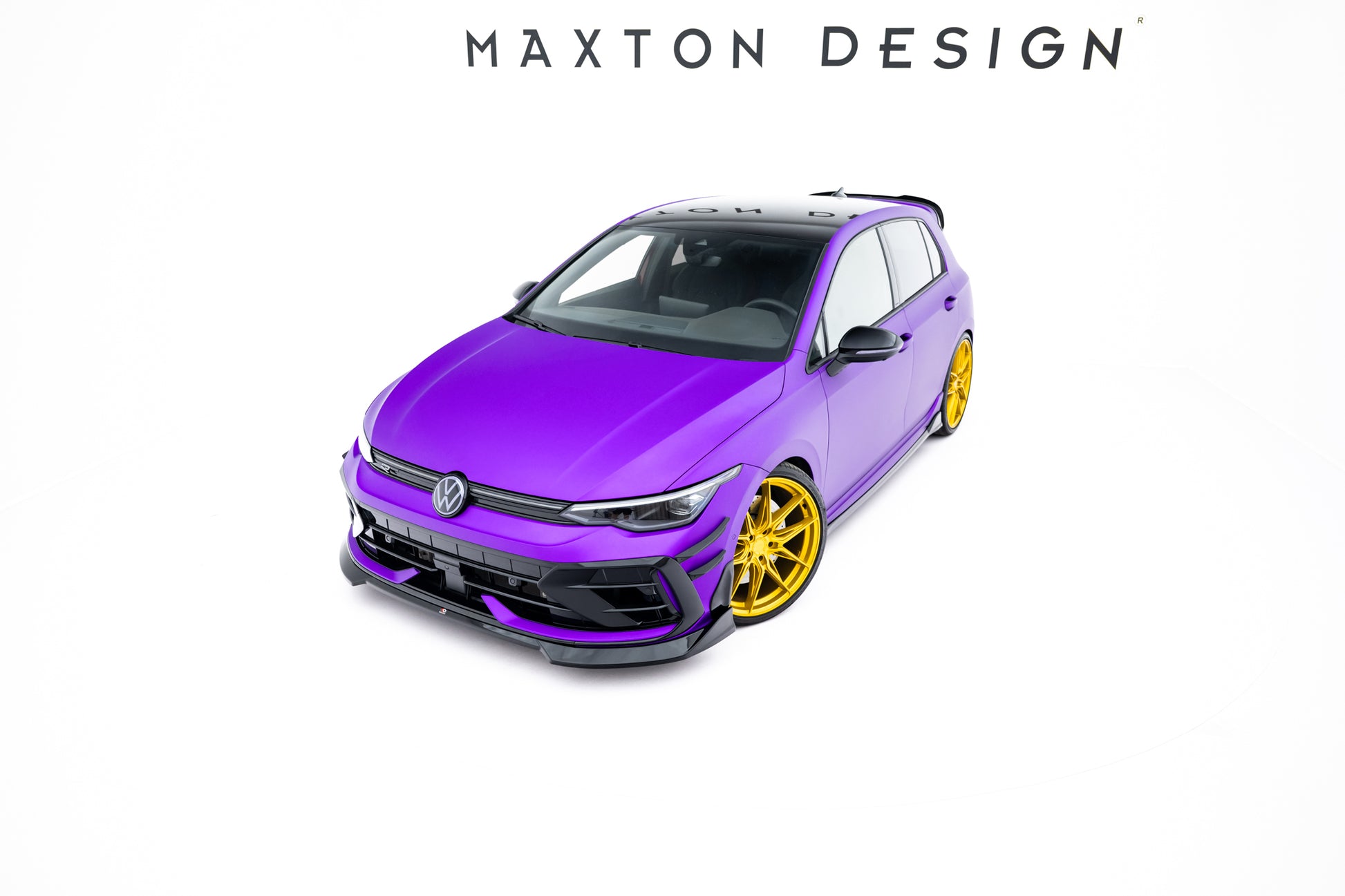 Front Ansatz V.4 für VW Golf R Mk8 Facelift schwarz Hochglanz