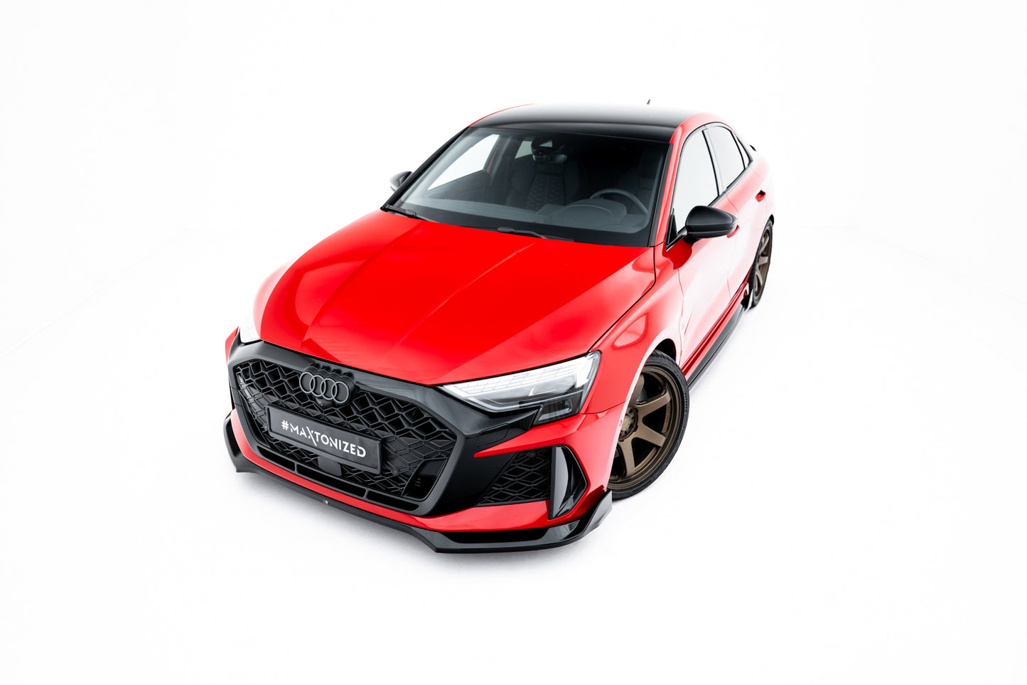 Front Ansatz V.2 für Audi RS3 Limousine 8Y Facelift schwarz Hochglanz
