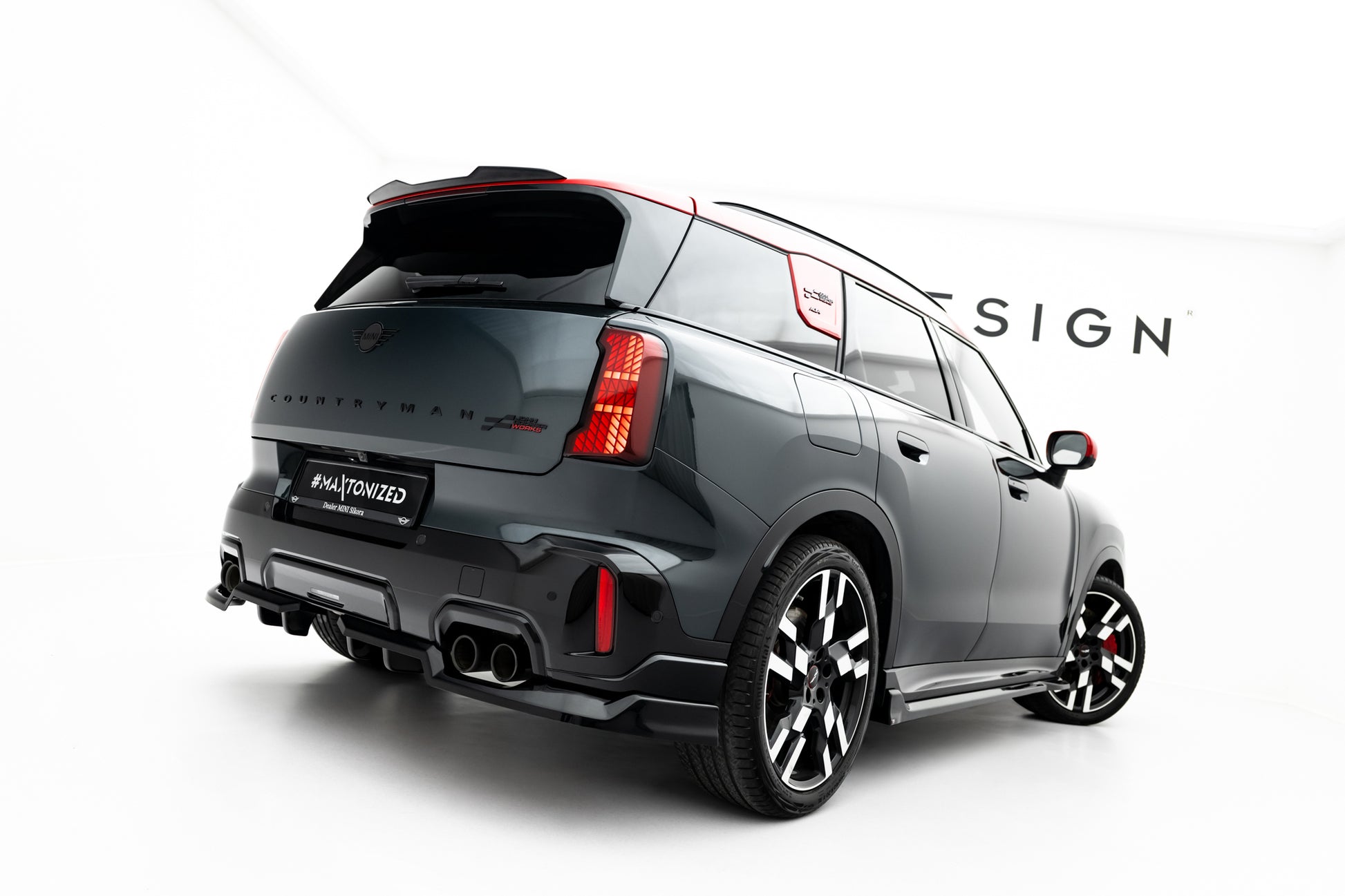Spoiler CAP für Mini Countryman JCW U25 schwarz Hochglanz