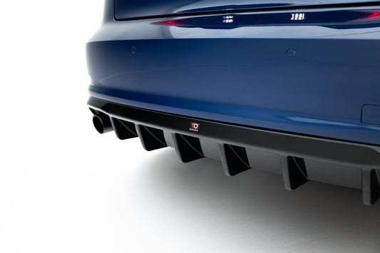 Diffusor Heck Ansatz für Audi A3 Limousine 8V  (Einzelauspuff li. re.)