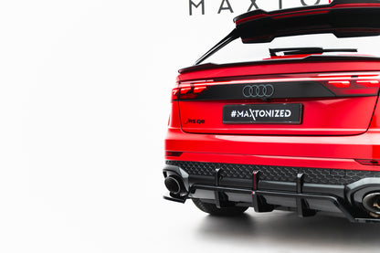 Mittlerer Cup Diffusor DTM Look Heck Ansatz für Audi RSQ8 Mk1 Facelift schwarz Hochglanz