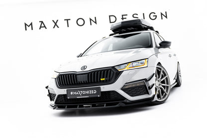 Front Ansatz V.5 für Skoda Octavia RS Mk4 schwarz Hochglanz