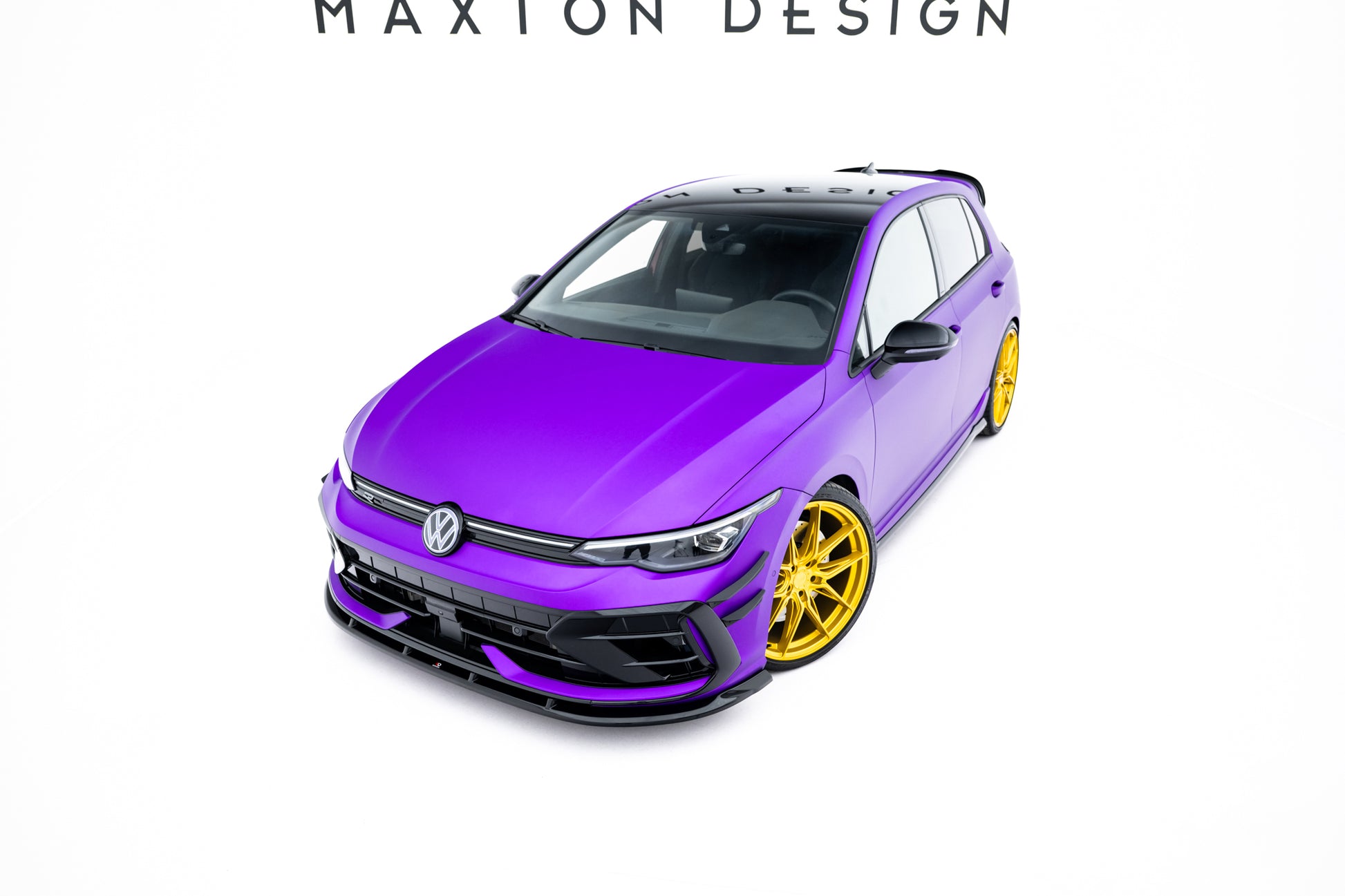 Front Ansatz V.2 für VW Golf R Mk8 Facelift schwarz Hochglanz
