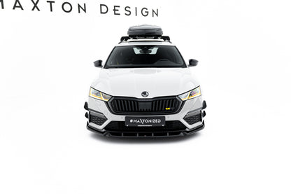 Front Ansatz V.5 für Skoda Octavia RS Mk4 schwarz Hochglanz