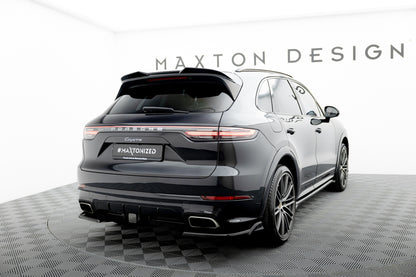 Heck Ansatz Flaps Diffusor für Porsche Cayenne Sport Design Mk3 schwarz Hochglanz