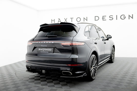 Heck Ansatz Flaps Diffusor für Porsche Cayenne Sport Design Mk3 schwarz Hochglanz