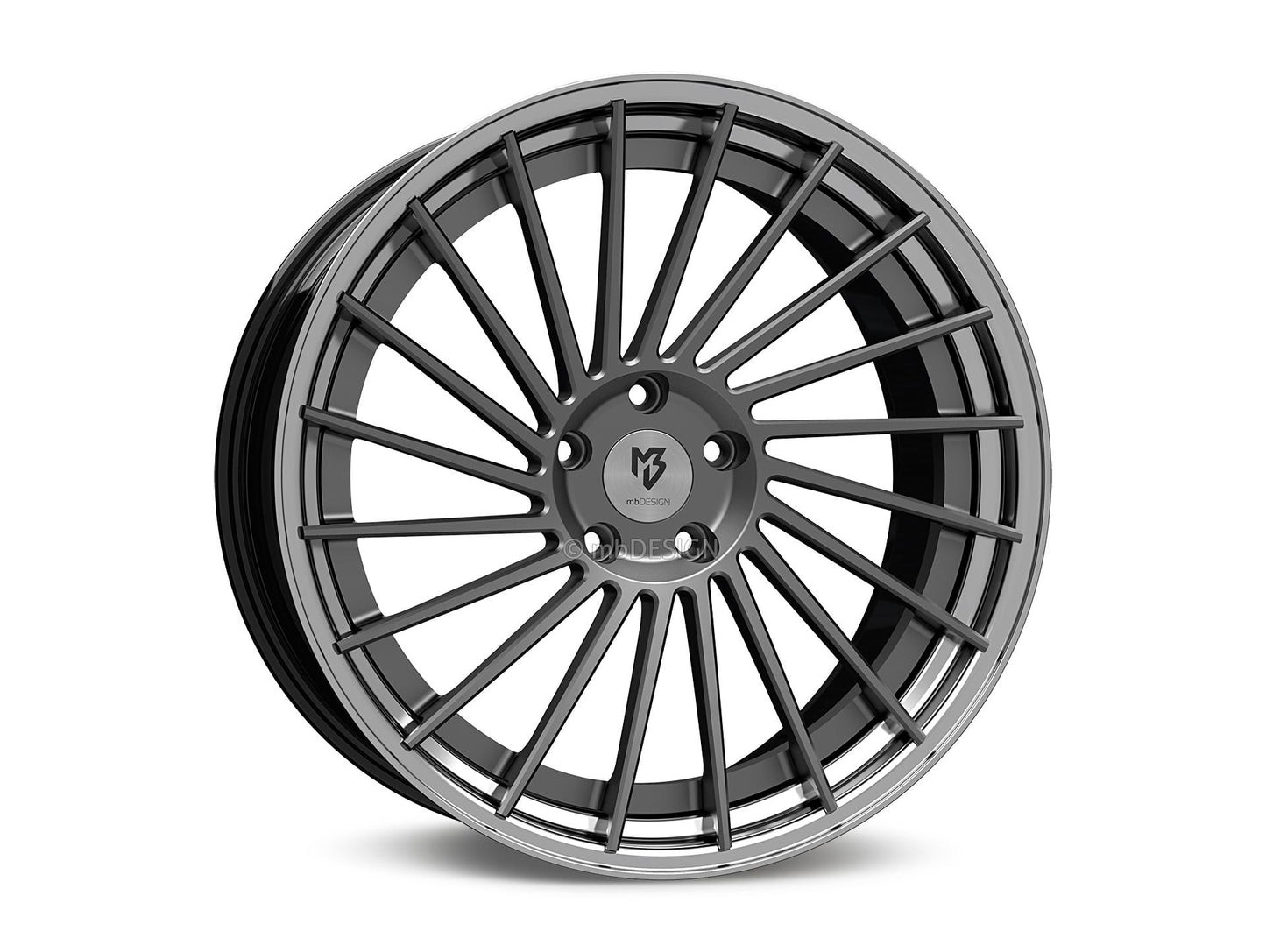 mbDesign Alufelgen MB VR3.2 DC 2-tlg 20 Zoll - grau matt/schwarz glänzend poliert