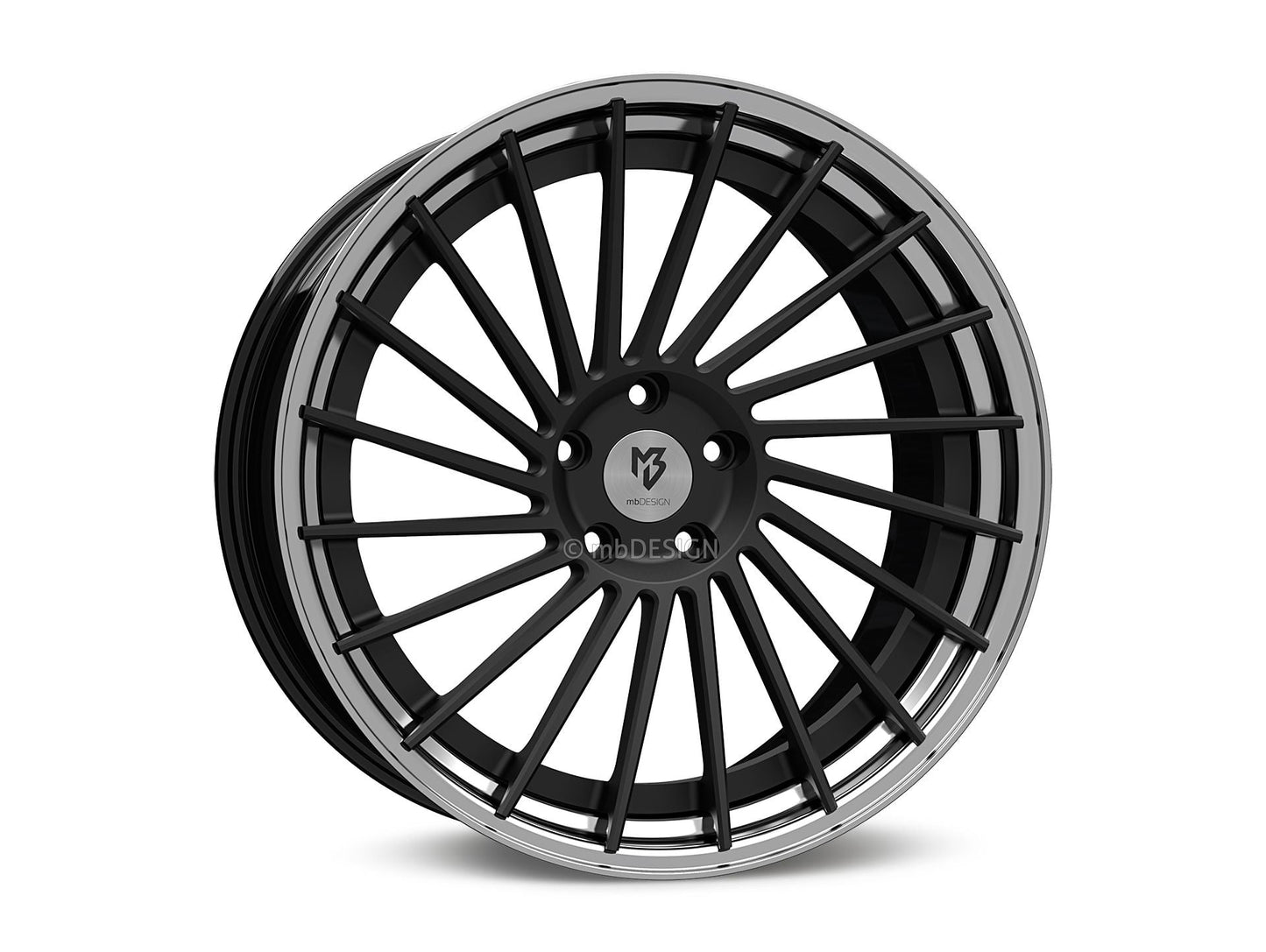 mbDesign Alufelgen MB VR3.2 DC 2-tlg 20 Zoll - schwarz stumpfmatt/schwarz glänzend poliert