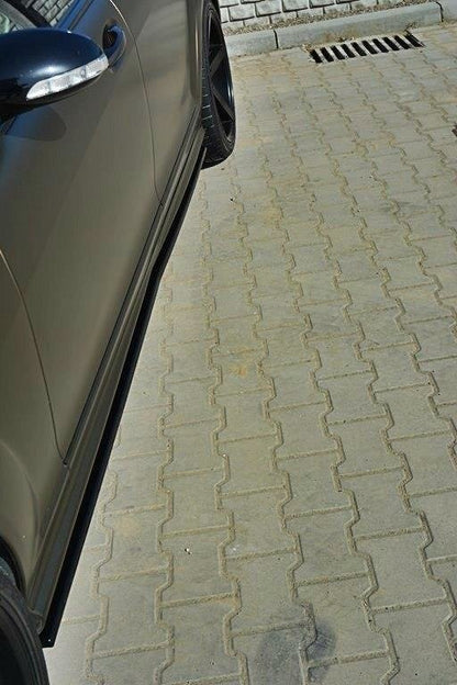 Seitenschweller Ansatz für MERCEDES S-KLASSE W221 AMG LWB schwarz Hochglanz