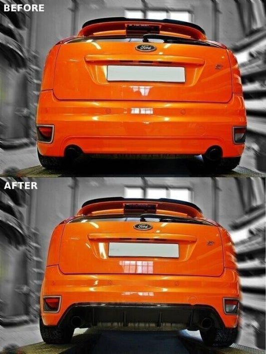 Diffusor Heck Ansatz für Ford Focus ST Mk2 schwarz Hochglanz