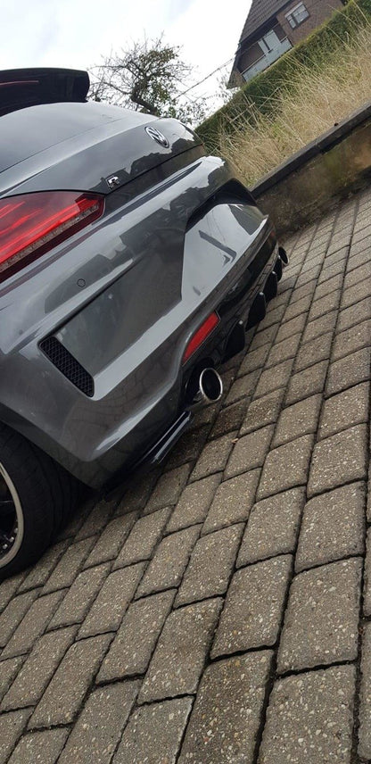 Diffusor Heck Ansatz für VOLKSWAGEN SCIROCCO MK.3 R FACELIFT schwarz Hochglanz