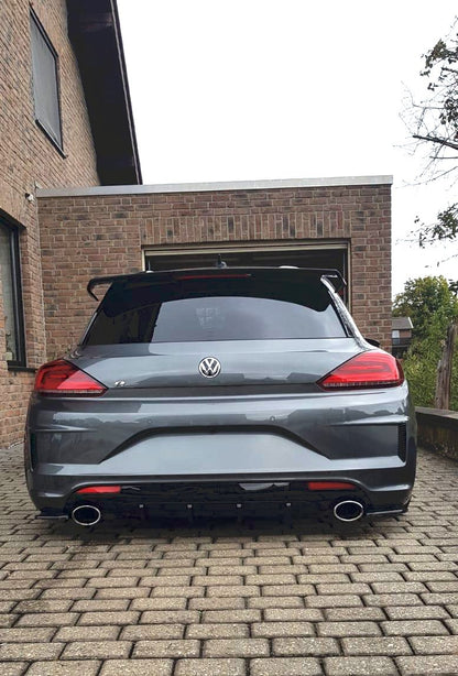 Diffusor Heck Ansatz für VOLKSWAGEN SCIROCCO MK.3 R FACELIFT schwarz Hochglanz