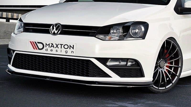 Front Ansatz V.1 für VW Polo GTI Mk5 Facelift schwarz Hochglanz