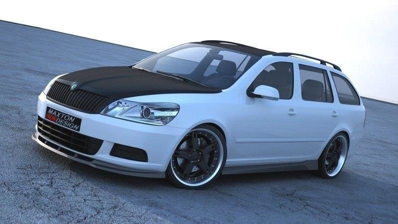 Front Ansatz für Skoda Octavia Mk2 FL schwarz matt