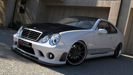 Front Ansatz für MERCEDES CLK W208 (FÜR ME-CLK-208-AMG204-F1 Front Stoßstange) schwarz Hochglanz