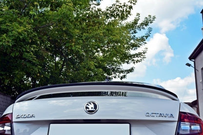 Spoiler CAP für Skoda Octavia RS Mk3 / Mk3 FL Hatchback schwarz Hochglanz