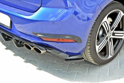 Heck Ansatz Flaps Diffusor für VW Golf 7 R / R-Line Facelift schwarz matt