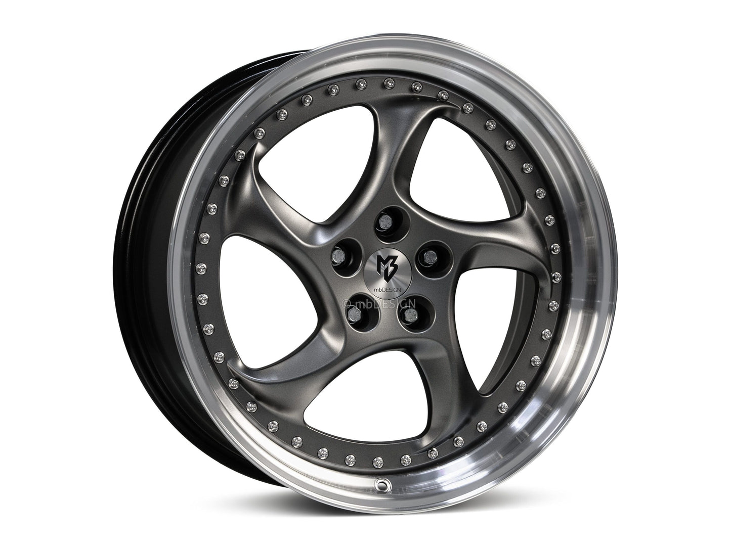 mbDesign Alufelgen MB TURBO Forged 2-tlg 20 Zoll - grau matt/glanzgedreht Acryl Pulverbeschichtet