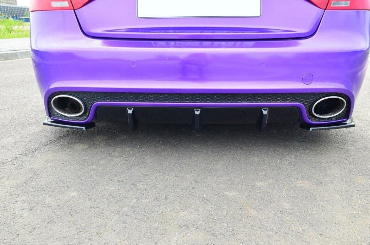 Maxton Diffusor Heck Ansatz für Audi RS5 Mk1 8T Facelift schwarz Hochglanz