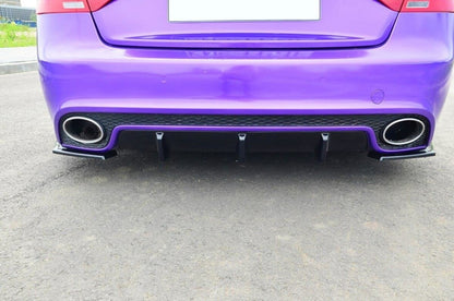 Maxton Diffusor Heck Ansatz für Audi RS5 Mk1 8T Facelift schwarz Hochglanz
