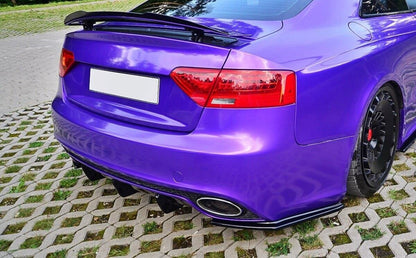 Maxton Diffusor Heck Ansatz für Audi RS5 Mk1 8T Facelift schwarz Hochglanz
