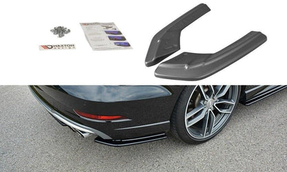 Maxton Heck Ansatz Flaps Diffusor für Audi S3 / A3 S-Line 8V FL Limousine schwarz Hochglanz