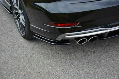 Maxton Heck Ansatz Flaps Diffusor für Audi S3 / A3 S-Line 8V FL Limousine schwarz Hochglanz
