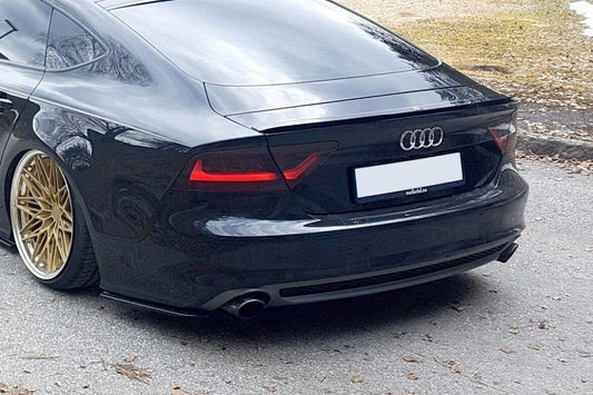 Maxton Heck Ansatz Flaps Diffusor V.1 für Audi A7 Mk1 S-Line schwarz Hochglanz