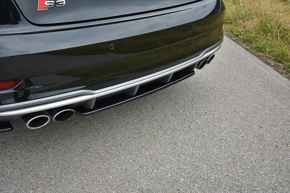 Maxton Heckansatz Audi S3 8V FL Hatchback / Sportback / Limousine schwarz Hochglanz