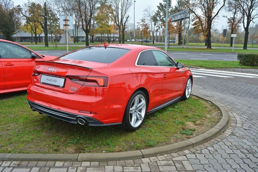 Maxton Seitenschweller Ansatz für Audi S5 / A5 S-Line F5 Coupe schwarz Hochglanz
