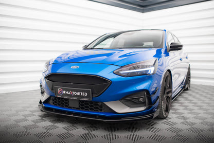 Maxton Street Pro Cup Spoilerlippe Front Ansatz für Ford Focus ST / ST-Line Mk4 rot+ Hochglanz Flaps